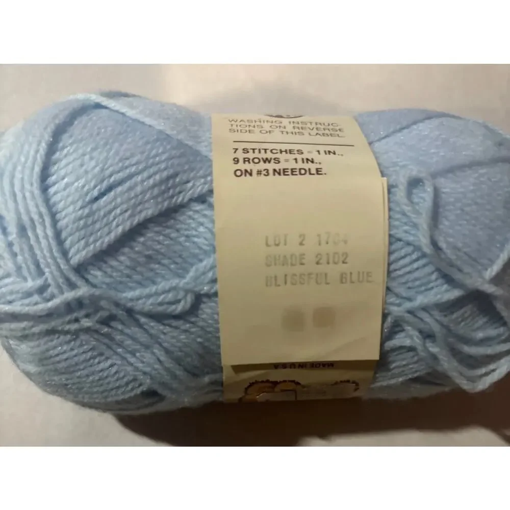 Lot Of 4 Vintage Brunswick Bambini Yarn Blissful Blue 2102 Dapple Apricot 2194